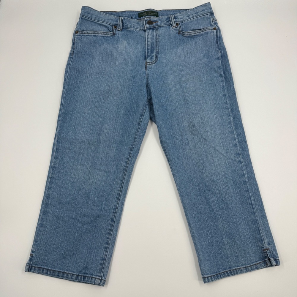 Lauren Ralph Lauren Classic Midcalf Jeans Womens 10 Light Blue Cropped Stretch